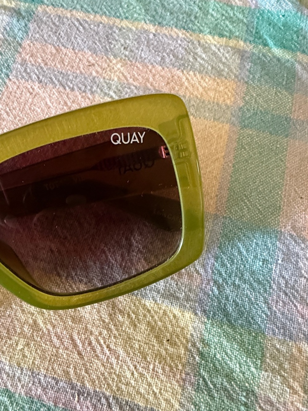 Quay Australia Olive Tone Square Sunglasses with Dark Lenses - Picture 2 of 3